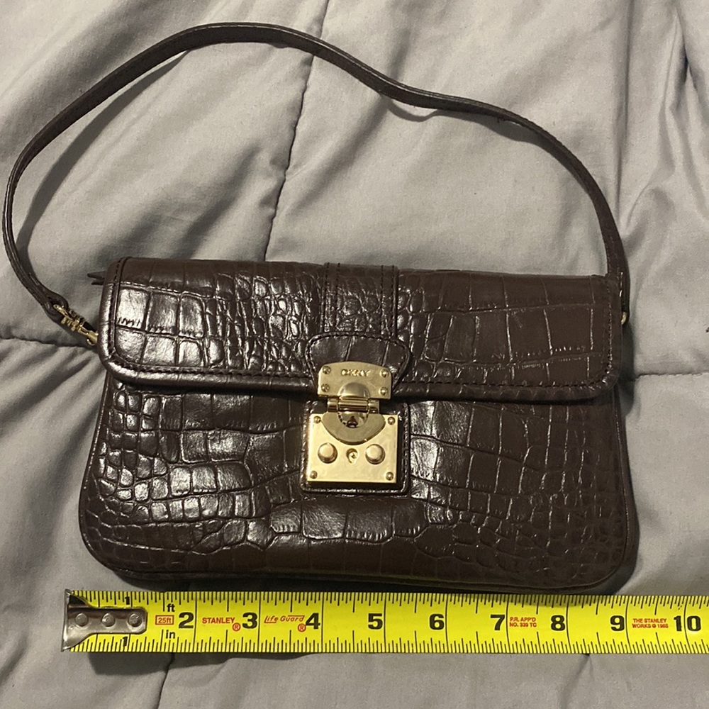 DKNY Brown Baguette Clutch - Picture 6 of 7